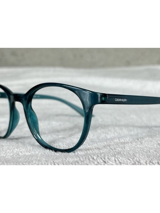 Calvin Klein Accessories - Calvin Klein CK19570 430 Round Teal Blue Clear Eyeglasses Frames Italy 50-20-145